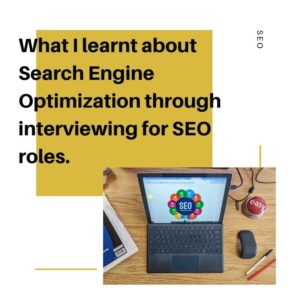 image of microsoft surface with a venn diagram of search engine optimization on the screen