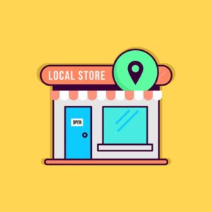 cartoon image of a local business storefront
