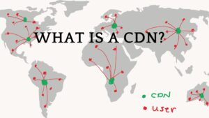A stylized map highlighting a CDN network.