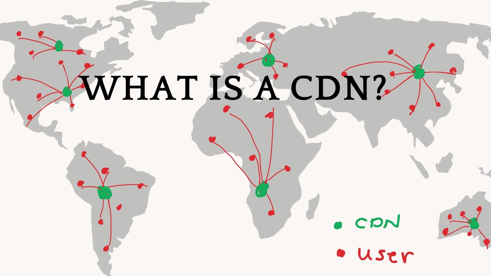 A stylized map highlighting a CDN network.