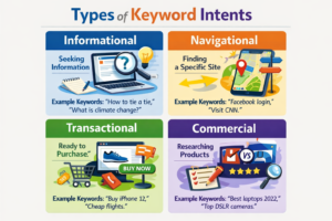 Inforgraphic of the 4 different keywrods intentx